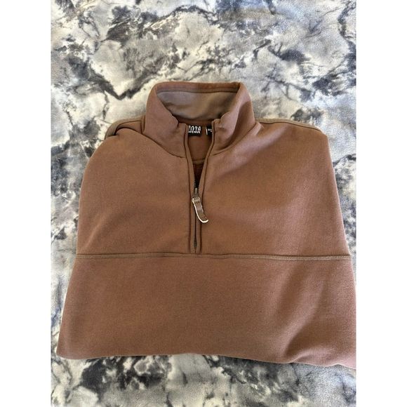 Vintage Saks Fifth Avenue Mens 1/4 Zip Sweatshirt Brown Size M - Picture 1 of 7